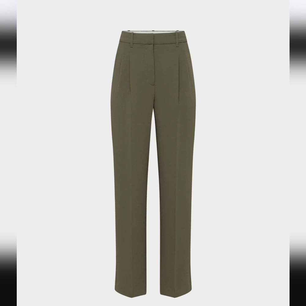 The Effortless Pant™ - Crepette           Olive Green Women's High-Waisted Pants